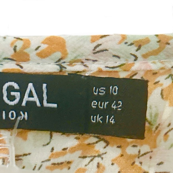 Nasty Gal Put a Spring on It Floral Smocked Ruffle Mini Dress Womens US 10 M NWT - Picture 4 of 9